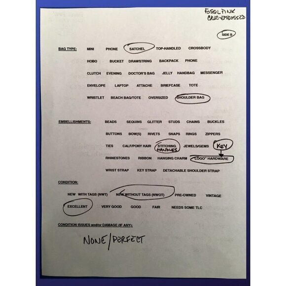 Fossil crocodile embossed leather handbag satchel shoulder bag, rose pink, NWOT - Picture 12 of 12